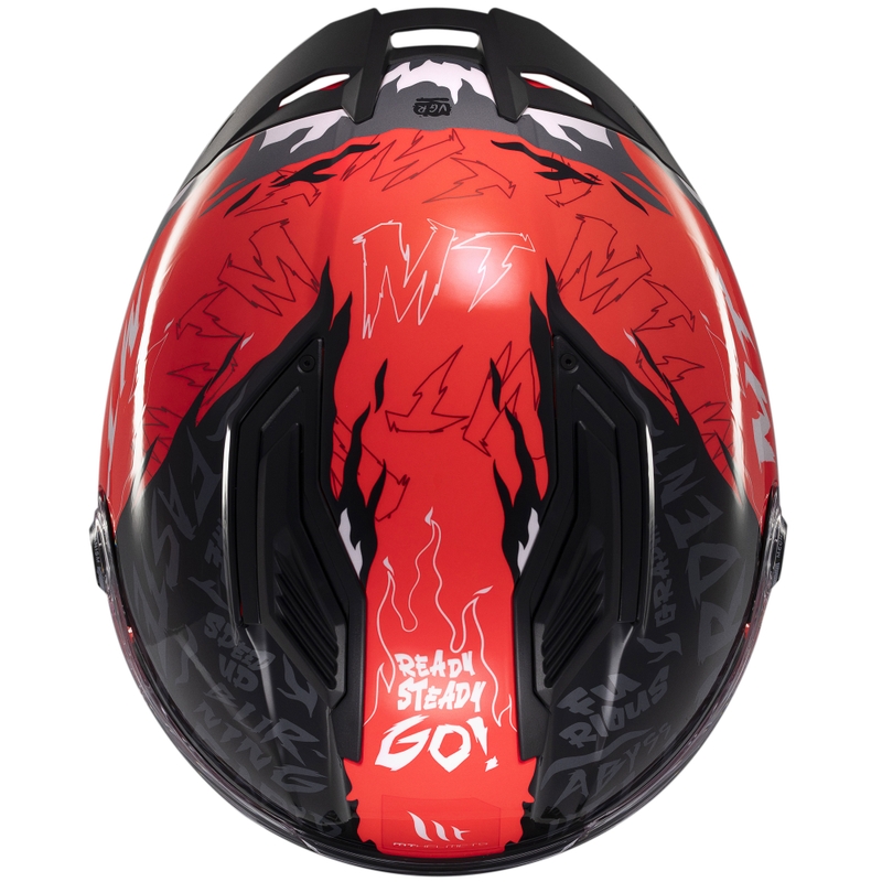Casco integrale da moto MT Stinger 2 Ardent nero-rosso