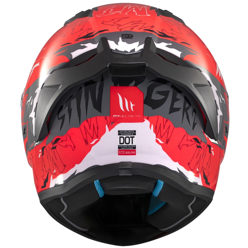 Casco integrale da moto MT Stinger 2 Ardent nero-rosso