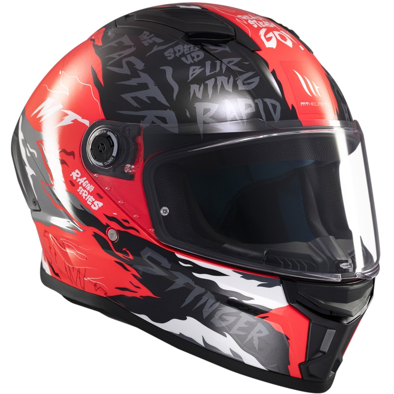 Casco integrale da moto MT Stinger 2 Ardent nero-rosso