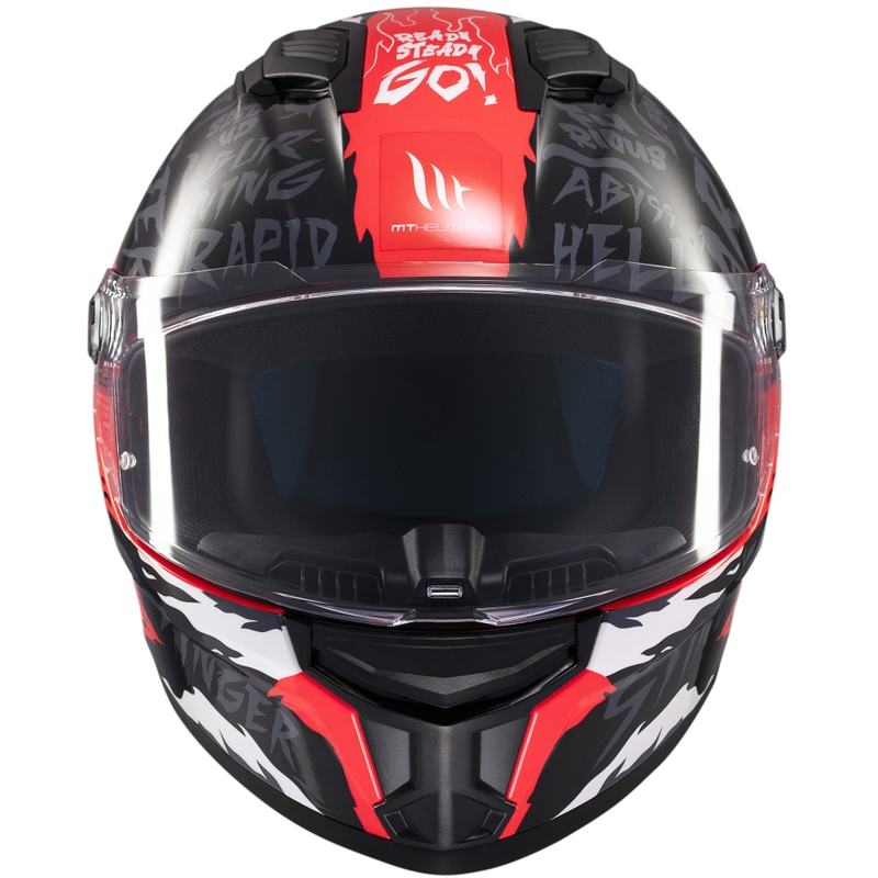 Casco integrale da moto MT Stinger 2 Ardent nero-rosso
