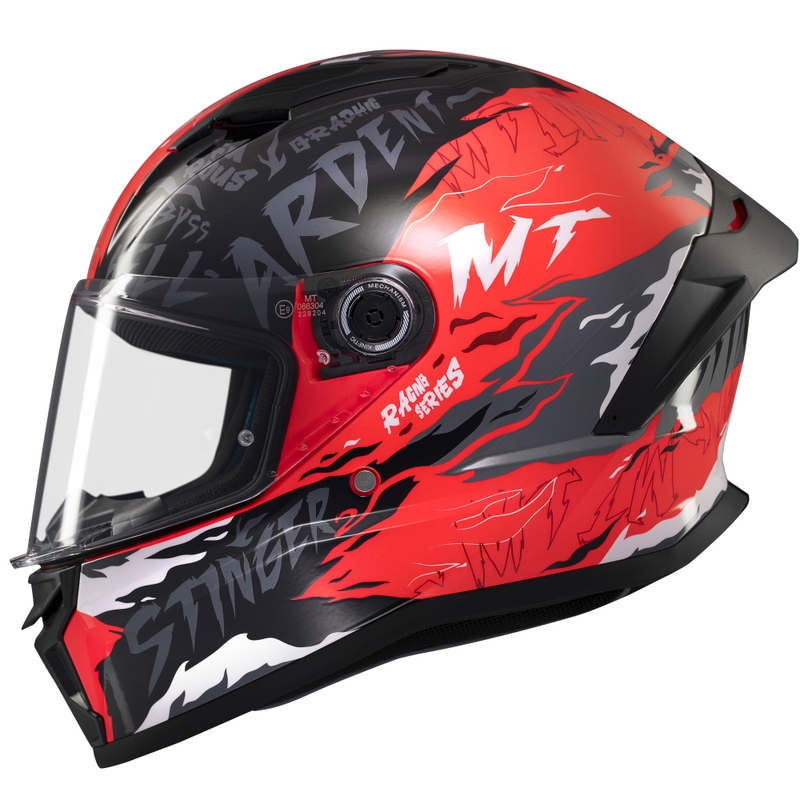 Casco integrale da moto MT Stinger 2 Ardent nero-rosso