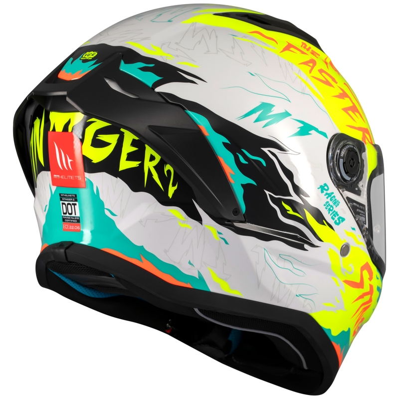 Casco moto integrale MT Stinger 2 Ardent bianco-giallo