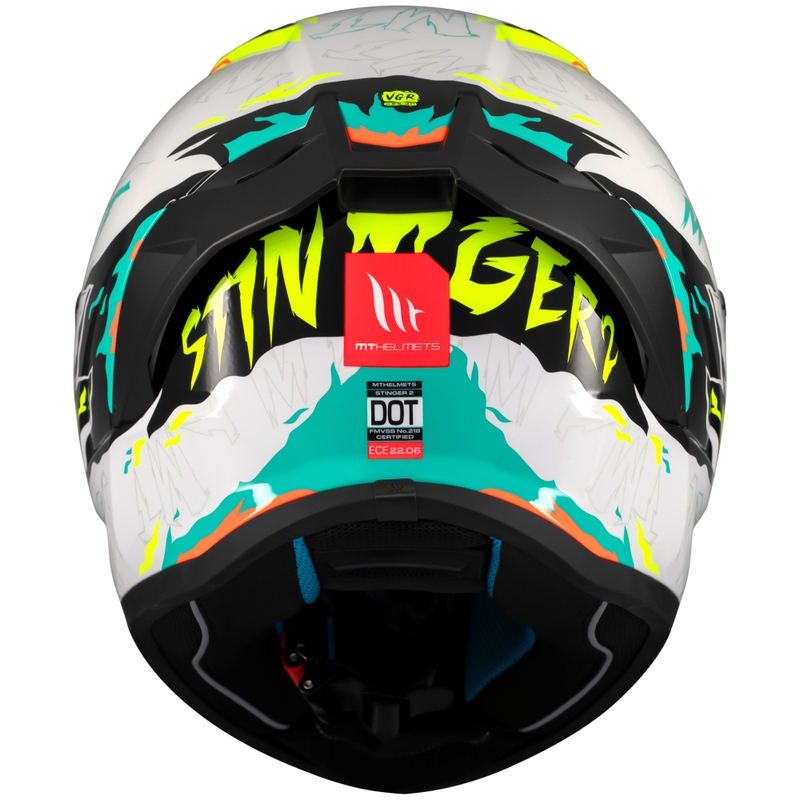 Casco moto integrale MT Stinger 2 Ardent bianco-giallo
