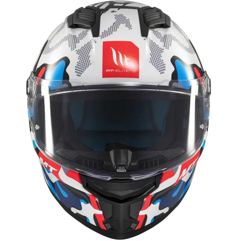 Casco moto integrale MT Stinger 2 Yozu bianco-blu