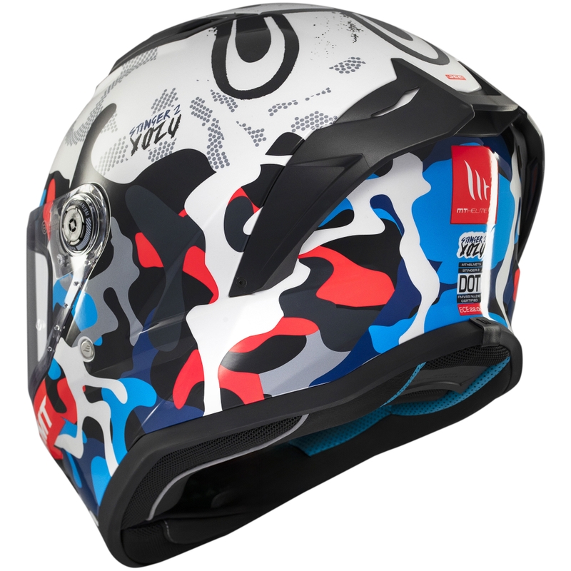 Casco moto integrale MT Stinger 2 Yozu bianco-blu