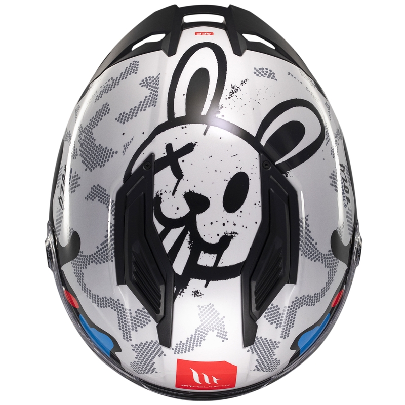Casco moto integrale MT Stinger 2 Yozu bianco-blu