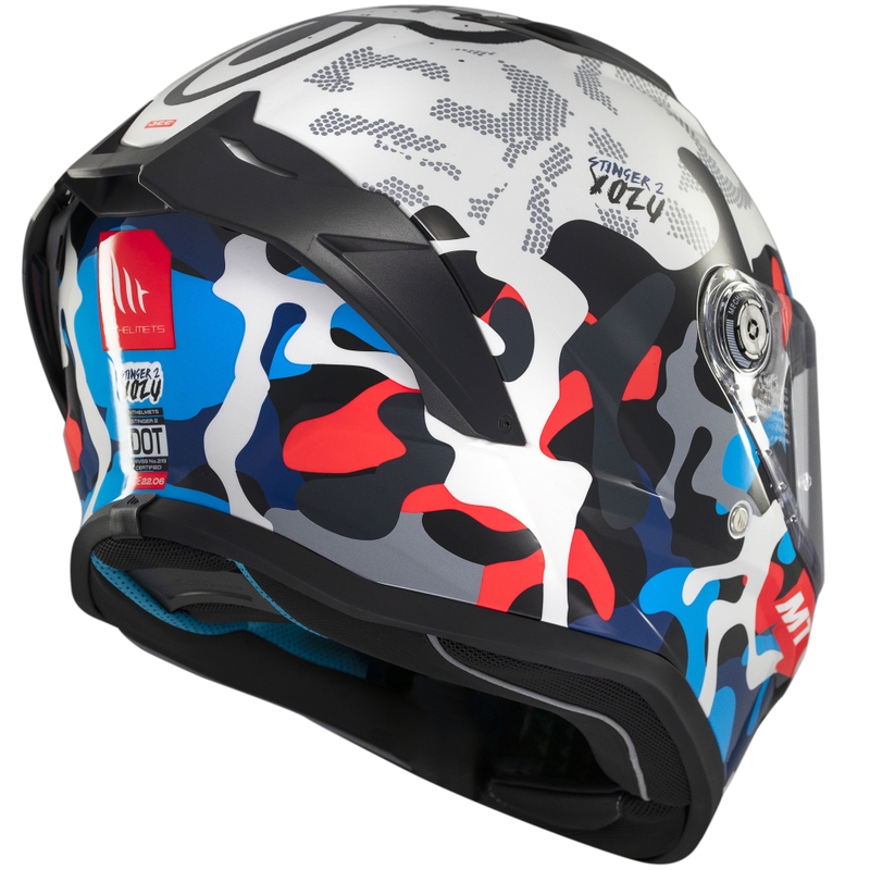 Casco moto integrale MT Stinger 2 Yozu bianco-blu