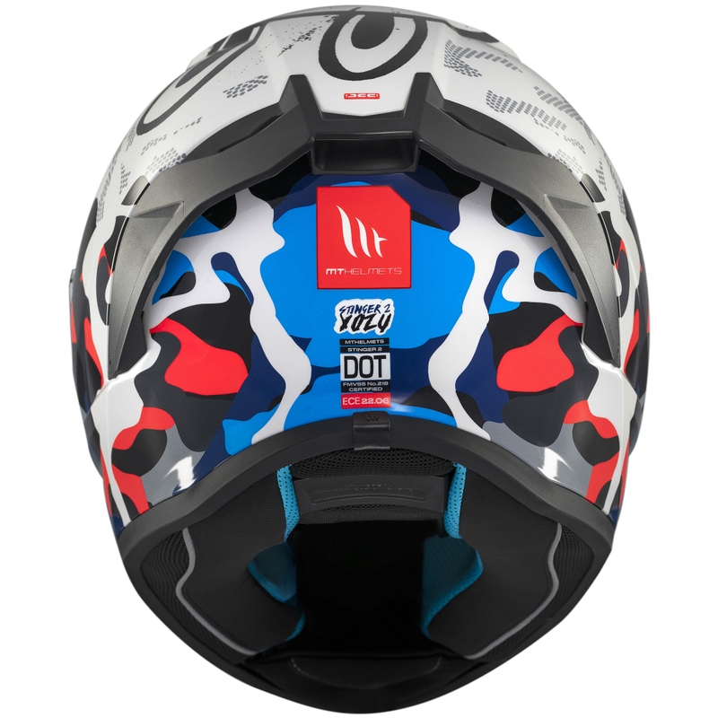 Casco moto integrale MT Stinger 2 Yozu bianco-blu