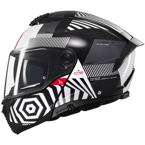 Casco moto apribile MT Atom 2 SV Strange nero-bianco-grigio