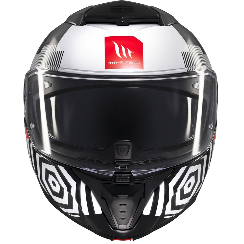 Casco moto apribile MT Atom 2 SV Strange nero-bianco-grigio