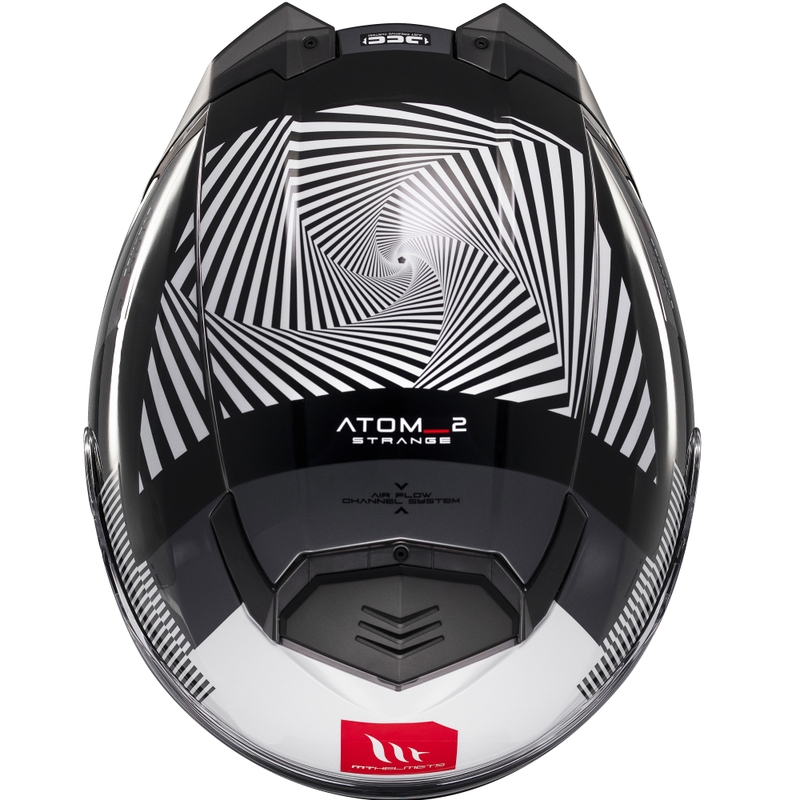 Casco moto apribile MT Atom 2 SV Strange nero-bianco-grigio