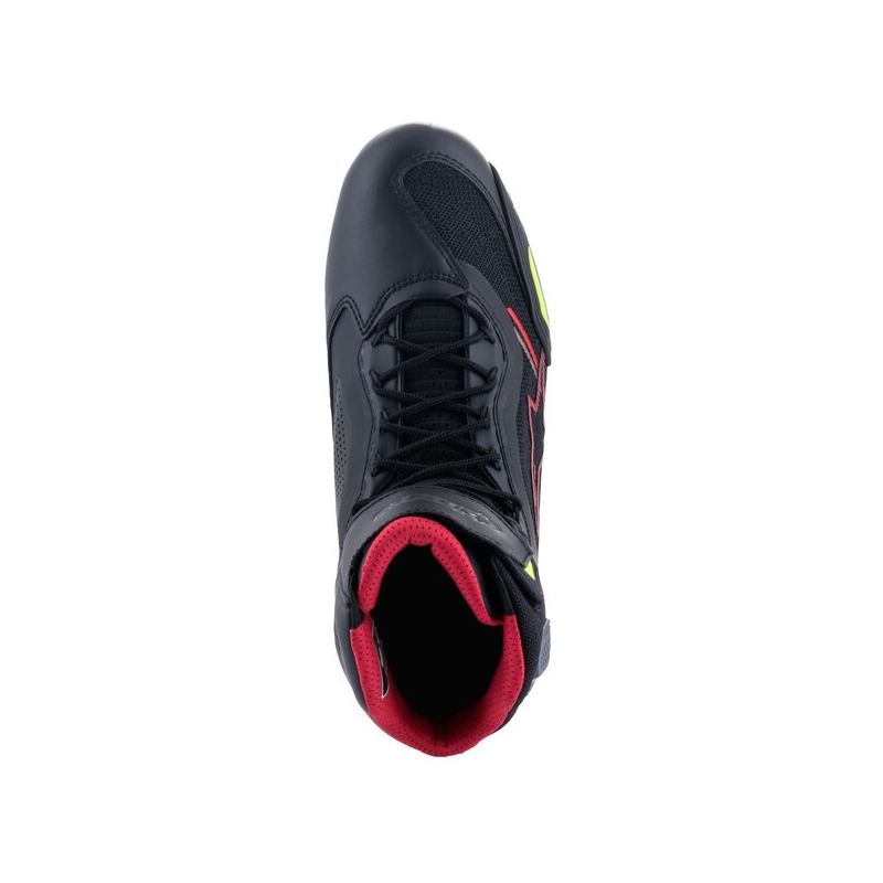 Stivali da moto Alpinestars Faster-3 Rideknit nero-rosso-giallo fluo-grigio