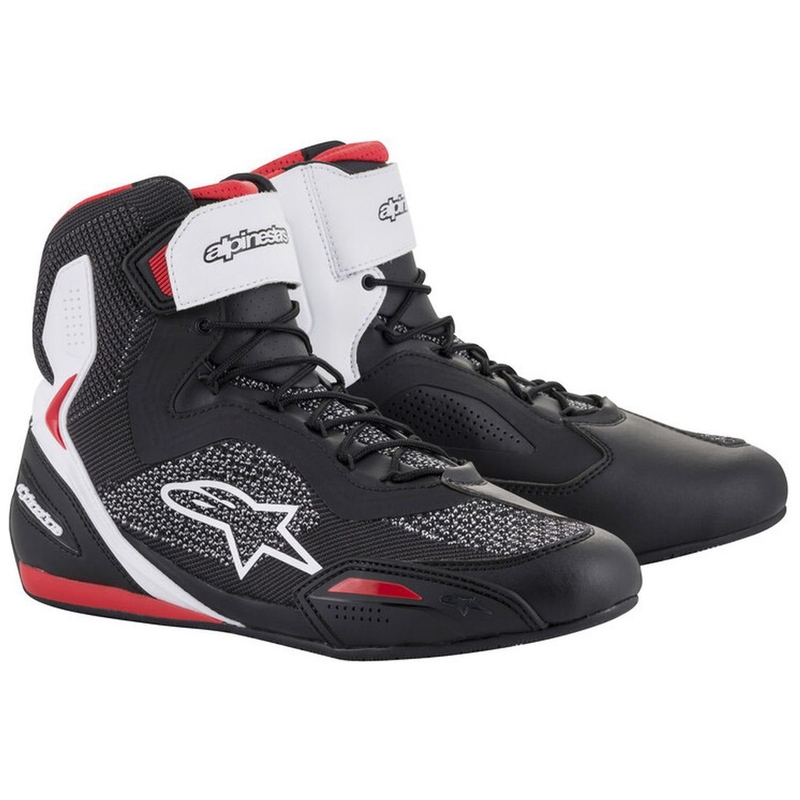 Stivali da moto Alpinestars Faster 3 Rideknit Nero-Bianco-Rosso