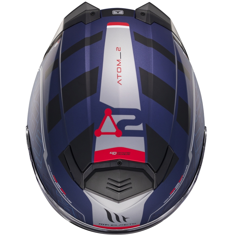 Casco moto apribile MT Atom 2 SV Destiny blu-nero opaco