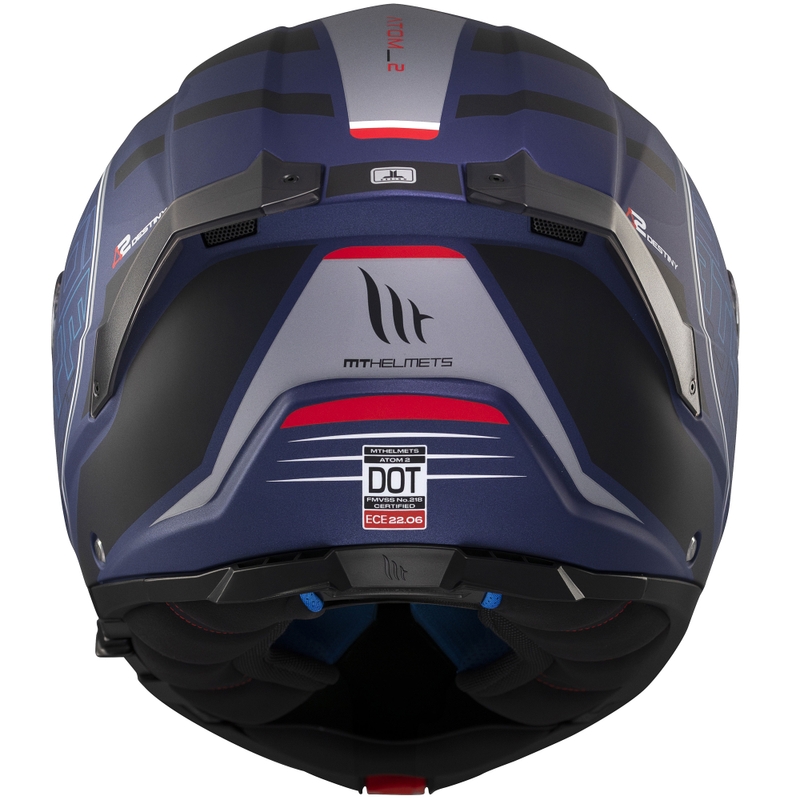 Casco moto apribile MT Atom 2 SV Destiny blu-nero opaco
