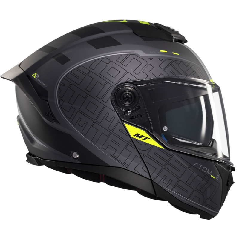 Casco moto apribile MT Atom 2 SV Destiny nero-grigio opaco