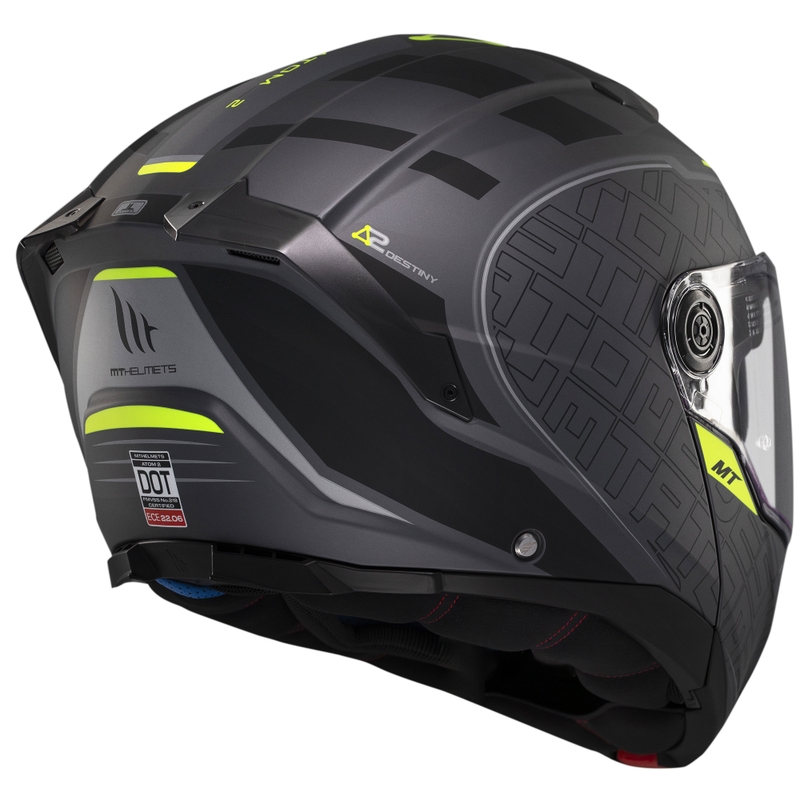 Casco moto apribile MT Atom 2 SV Destiny nero-grigio opaco