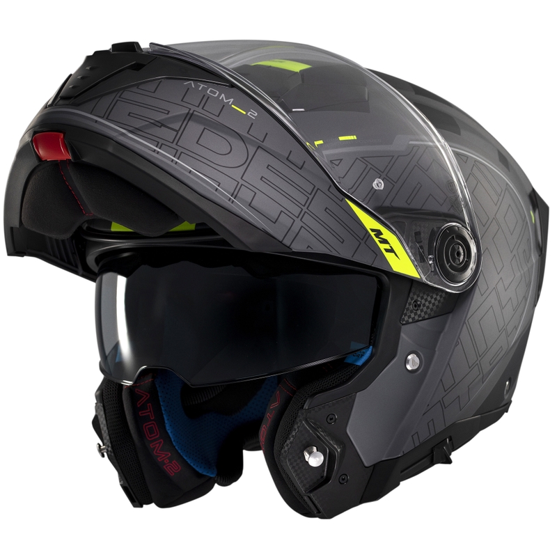 Casco moto apribile MT Atom 2 SV Destiny nero-grigio opaco