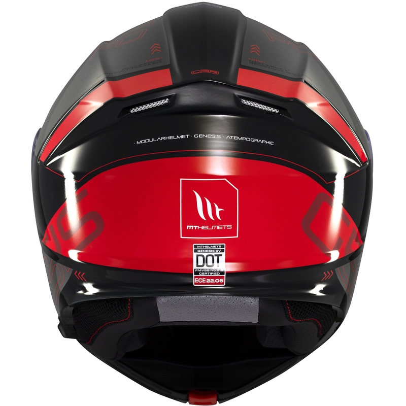 Casco moto apribile MT Genesis SV Atempo nero-grigio-rosso