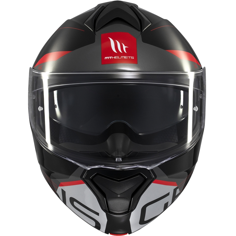 Casco moto apribile MT Genesis SV Atempo nero-grigio-rosso