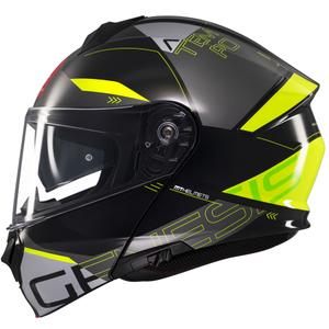 Casco moto apribile MT Genesis SV Atempo nero-grigio-giallo fluo