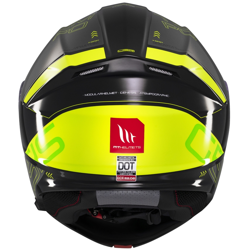 Casco moto apribile MT Genesis SV Atempo nero-grigio-giallo fluo