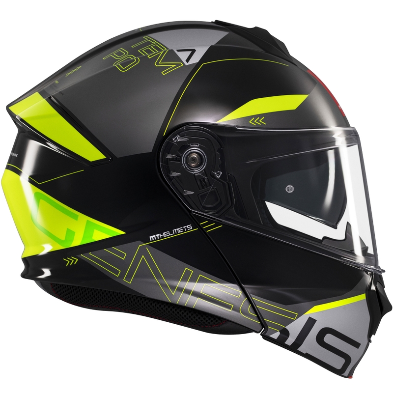 Casco moto apribile MT Genesis SV Atempo nero-grigio-giallo fluo