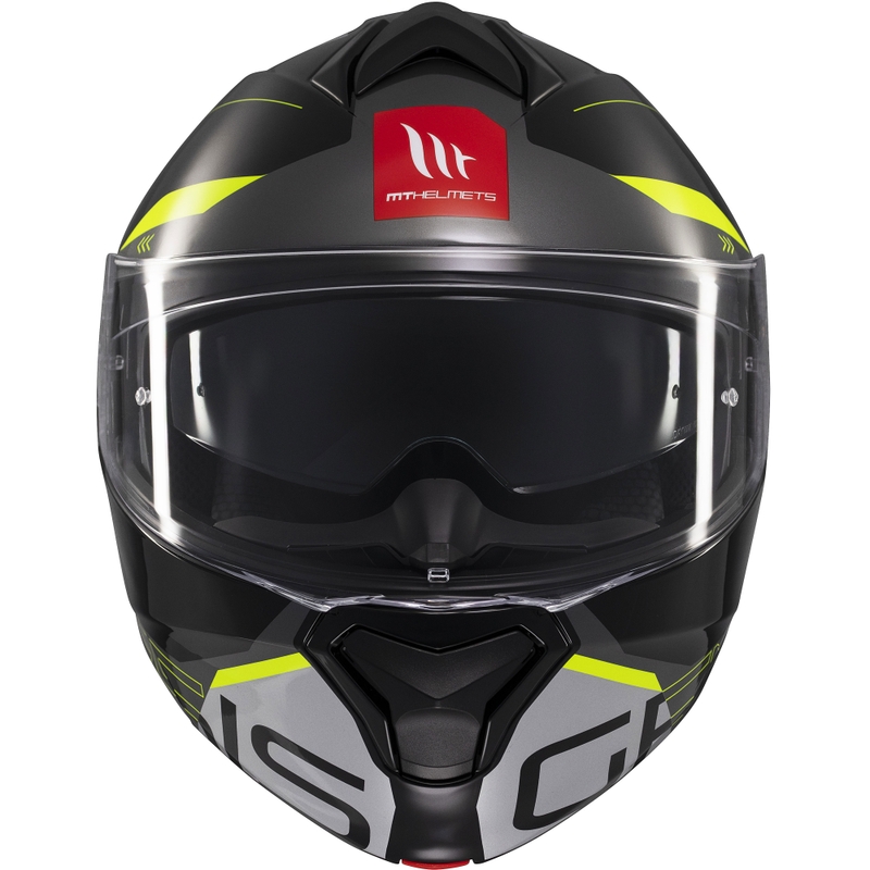 Casco moto apribile MT Genesis SV Atempo nero-grigio-giallo fluo