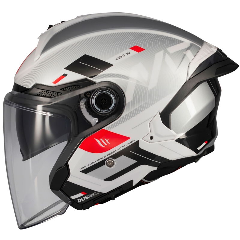 Casco moto aperto MT Cosmo SV Silence bianco-grigio