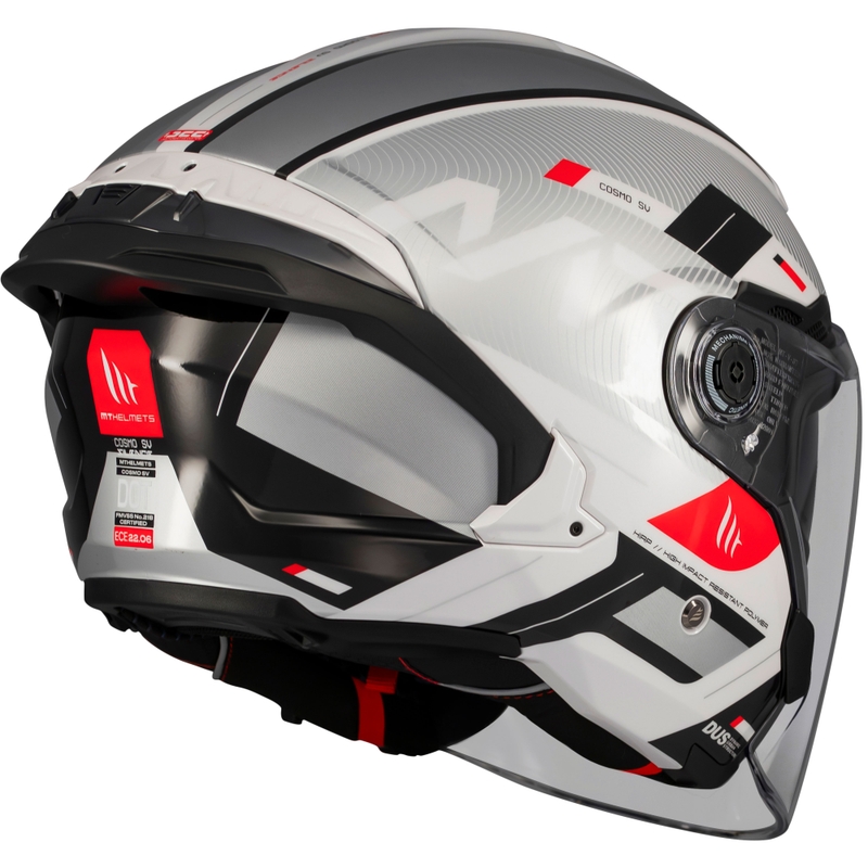 Casco moto aperto MT Cosmo SV Silence bianco-grigio