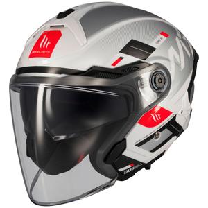 Casco moto aperto MT Cosmo SV Silence bianco-grigio