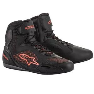 Stivali da moto Alpinestars Faster 3 Rideknit Nero-Rosso Fluo