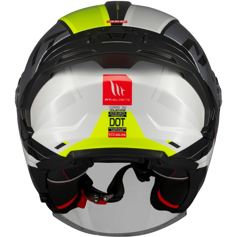 Casco moto aperto MT Cosmo SV Silence nero-giallo fluo