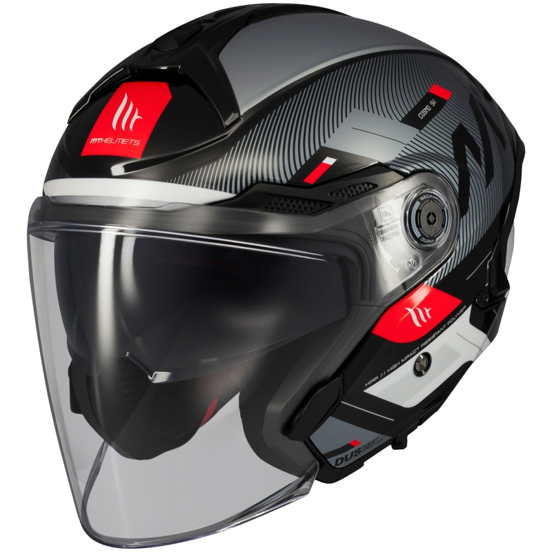 Casco moto aperto MT Cosmo SV Silence nero-grigio-bianco