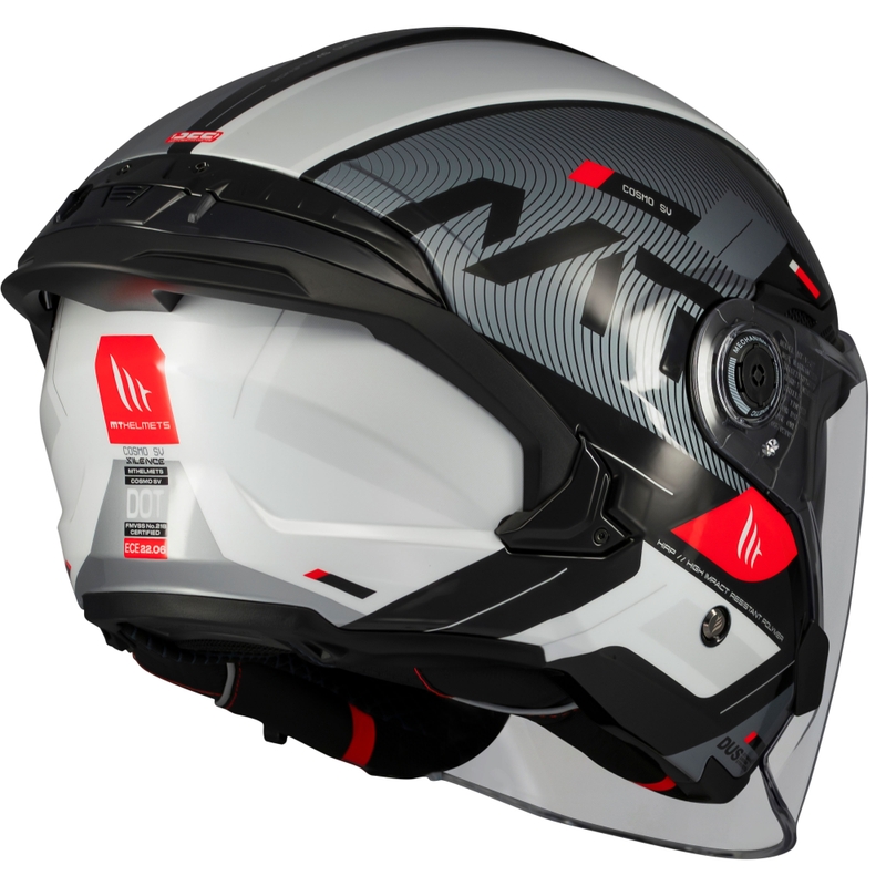 Casco moto aperto MT Cosmo SV Silence nero-grigio-bianco