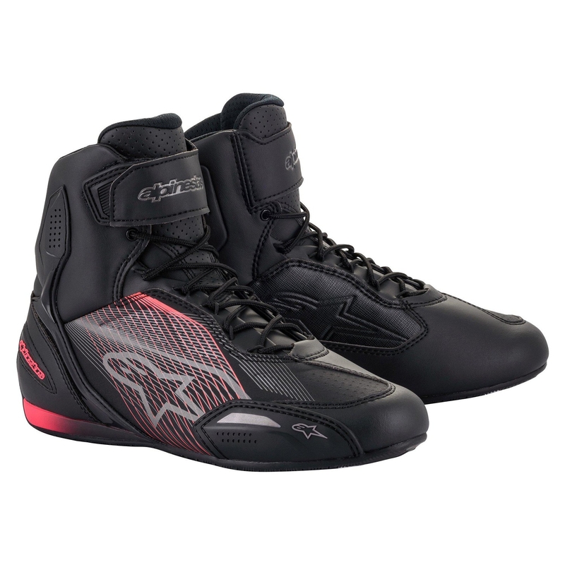 Stivali da moto Alpinestars Stella Faster 3 da donna nero-argento-rosa