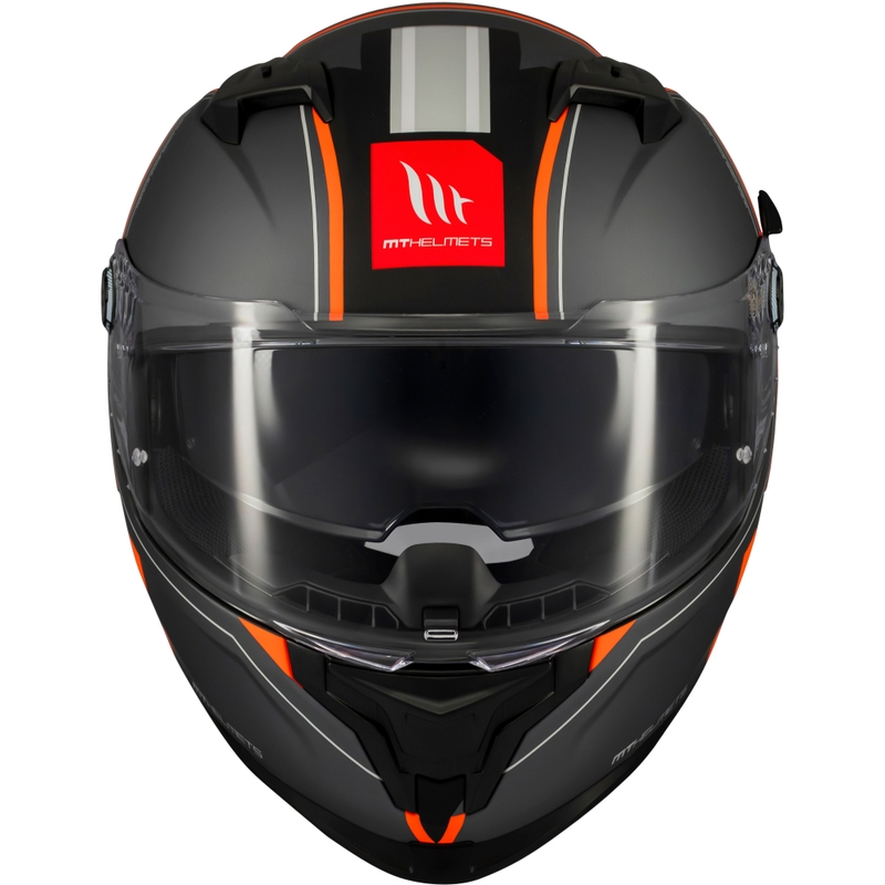 Casco moto integrale MT Braker SV Charm nero-arancio opaco