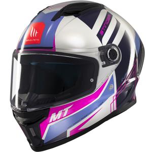 Casco moto integrale MT Stinger 2 Tron grigio-viola-rosa