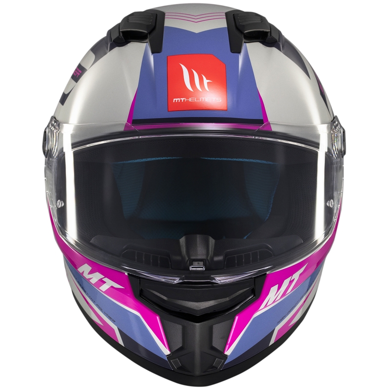 Casco moto integrale MT Stinger 2 Tron grigio-viola-rosa