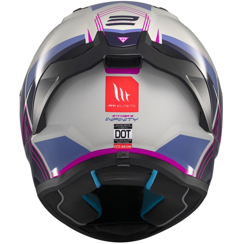 Casco moto integrale MT Stinger 2 Tron grigio-viola-rosa
