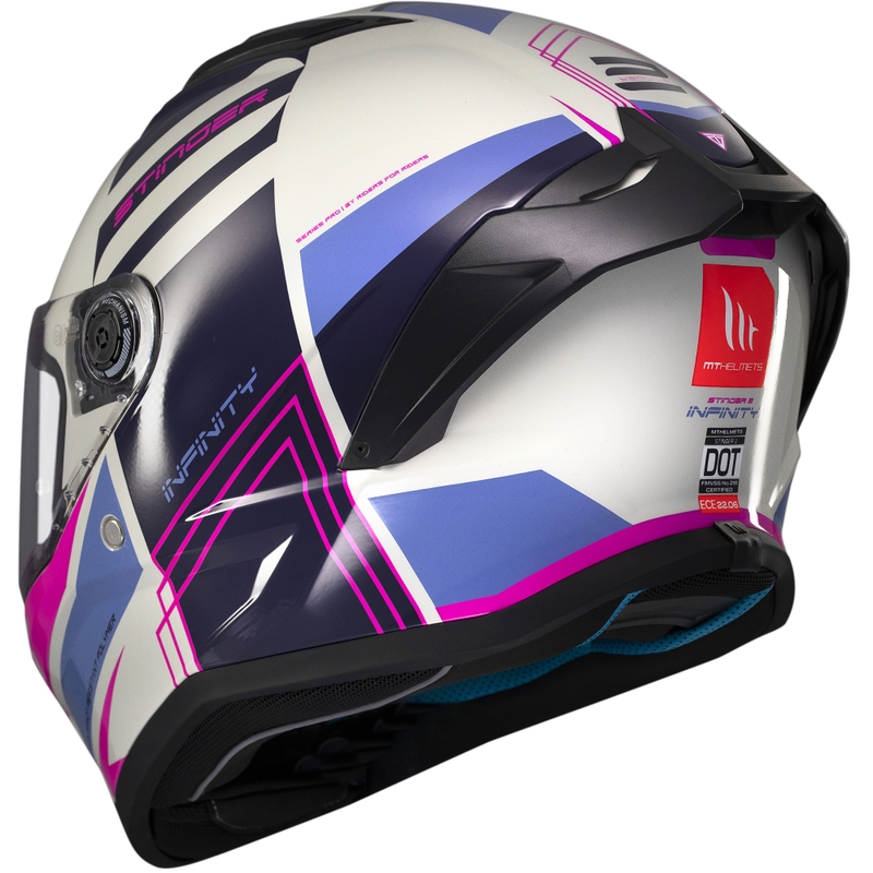 Casco moto integrale MT Stinger 2 Tron grigio-viola-rosa