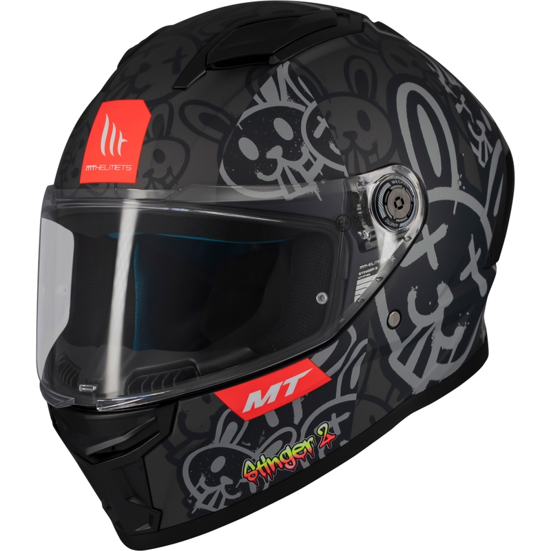 Casco moto integrale MT Stinger 2 RAM F1 nero-grigio