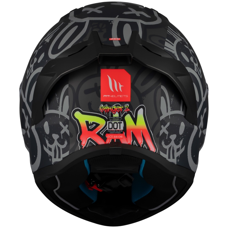 Casco moto integrale MT Stinger 2 RAM F1 nero-grigio