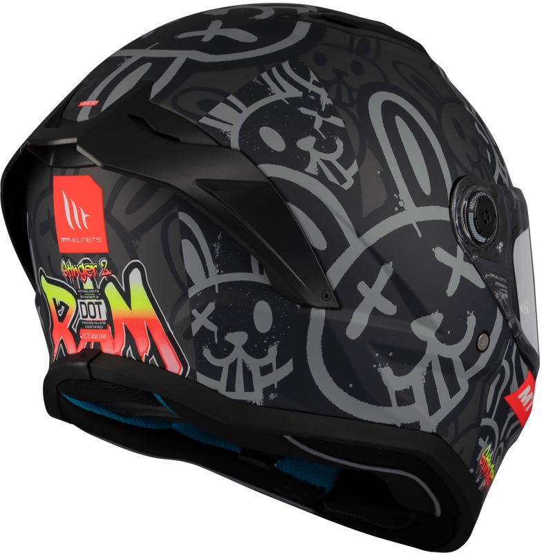 Casco moto integrale MT Stinger 2 RAM F1 nero-grigio