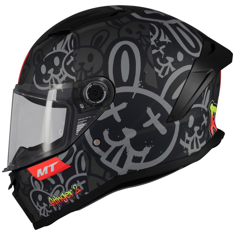 Casco moto integrale MT Stinger 2 RAM F1 nero-grigio