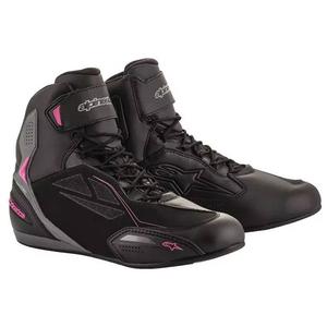Alpinestars Stella Faster 3 Drystar Stivali da moto da donna Nero-Grigio scuro/Viola