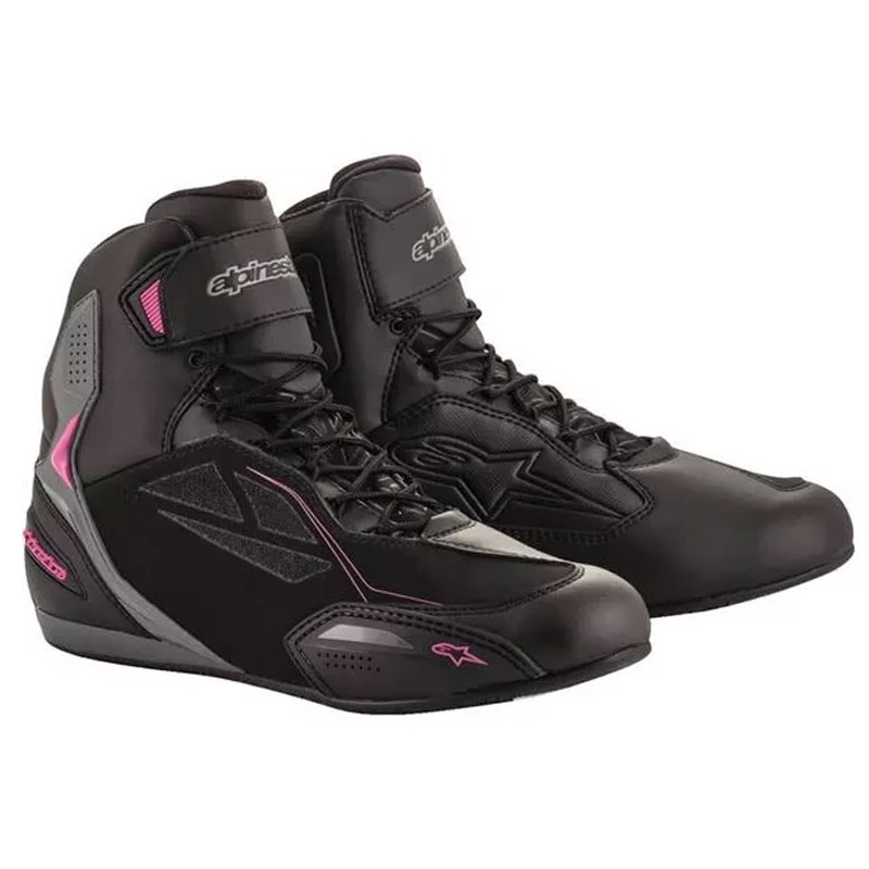 Alpinestars Stella Faster 3 Drystar Stivali da moto da donna Nero-Grigio scuro/Viola