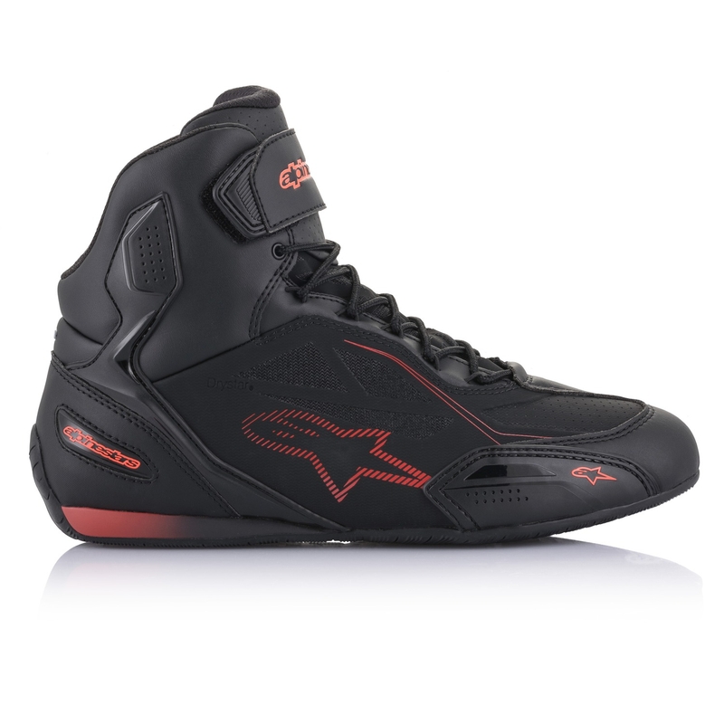 Stivali da moto Alpinestars Faster 3 Drystar nero-rosso fluo
