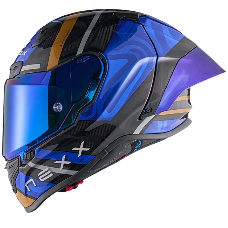 Casco integrale da moto Nexx X.R3R Swirl blu scuro