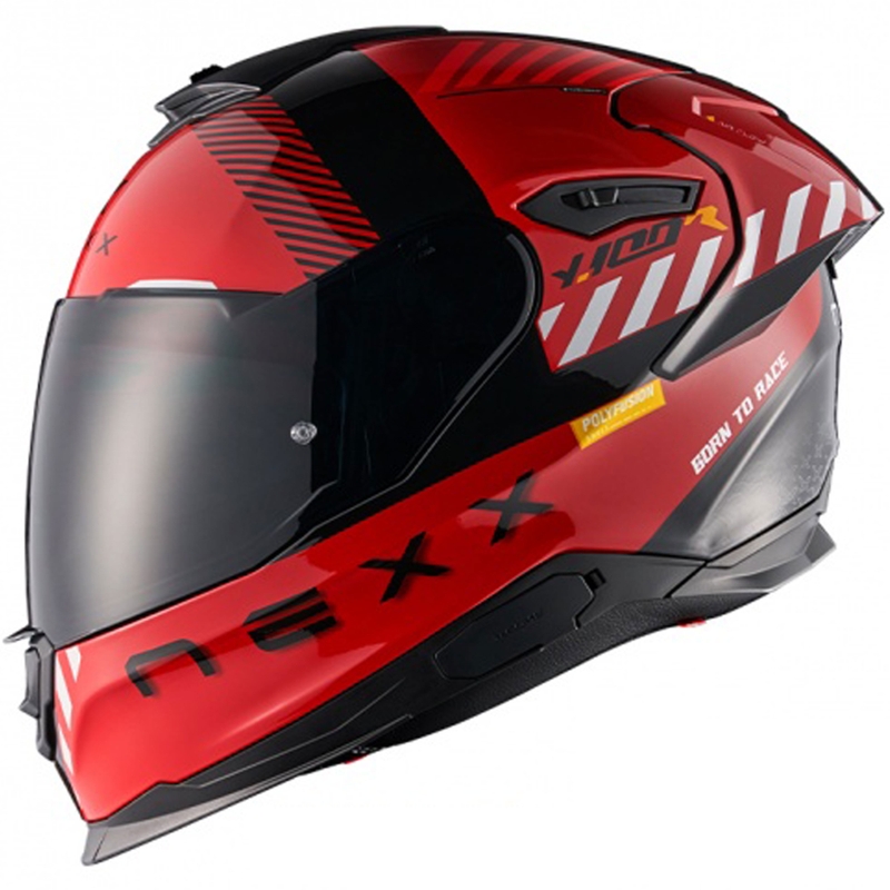 Casco integrale da moto NEXX Y.100R Fade rosso-nero